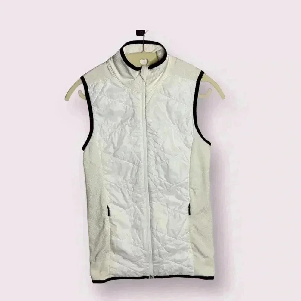 Athleta White and Cream Flurry Primaloft Vest XS